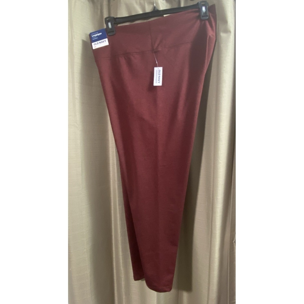 Old Navy Womens CloudComfy‎ Extra High-Rise 7/8 Ankle Leggings Maroon New - Picture 2 of 12